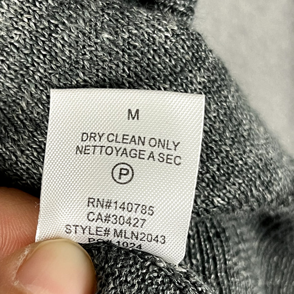 Brochu Walker Linen Cardigan Women Medium Gray Twist Back Minimal Quiet Luxury - Picture 6 of 15
